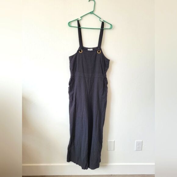 Sweet Salt Black Cotton Overalls Jumpsuit Muslin Lightweight Oversized Casual XS - Picture 1 of 9